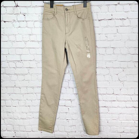 NWT GARAGE Tall Haute High Rise Tan Ultra Stretch Jeggings in Beige Sand Size: 5 - Picture 1 of 7